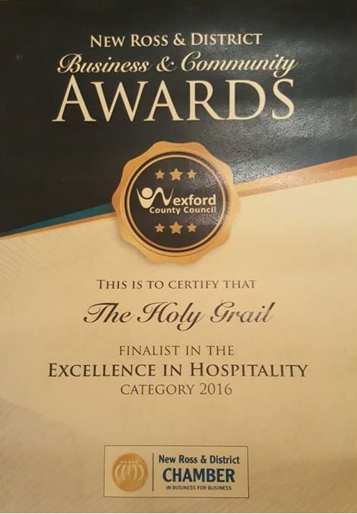 New Ross and District Business and Community Awards — Excellence in Hospitality finalist 2016